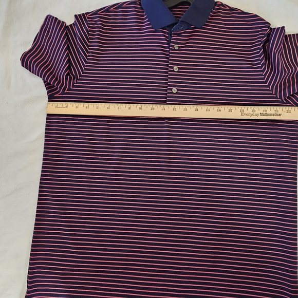 Greyson Mens Large Performance Polo Golf Blue Striped - Picture 6 of 7